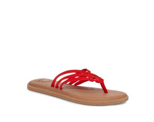 Tong Sanuk Yoga Salty Femme - Marron / Rouge CPOKVI013